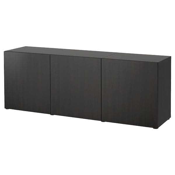BESTÅ - Storage combination with doors, black-brown/Lappviken black-brown, 180x42x65 cm - best price from Maltashopper.com 39324980