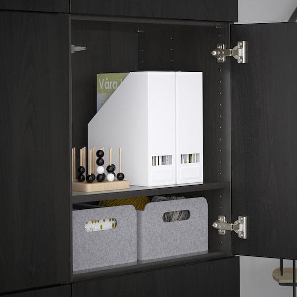 BESTÅ - Storage combination with doors, black-brown/Lappviken black-brown, 120x42x193 cm - best price from Maltashopper.com 89057903