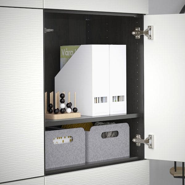 BESTÅ - Storage combination with doors, black-brown/Laxviken white, 120x42x193 cm - best price from Maltashopper.com 59071528
