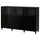 BESTÅ - BESTÅ Storage combination with doors, black-brown Selsviken/Glassvik high-gloss/black clear glass, 180x42x112 cm