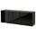 BESTÅ storage combination with doors, black-brown/Selsviken high-gloss/black, 180x42x65 cm