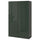 BESTÅ - BESTÅ Storage combination with doors, black-brown Selsviken/high-gloss dark olive-green, 120x42x193 cm