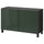 BESTÅ - BESTÅ Storage combination with doors, black-brown Selsviken/Stubbarp/high-gloss dark olive-green, 120x42x74 cm