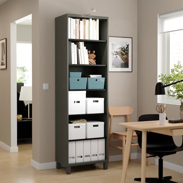 BESTÅ - Cabinet unit, dark grey, 60x40x202 cm - best price from Maltashopper.com 59508148