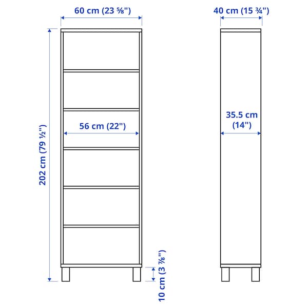 BESTÅ - Cabinet unit, black-brown, 60x40x202 cm - best price from Maltashopper.com 69284987