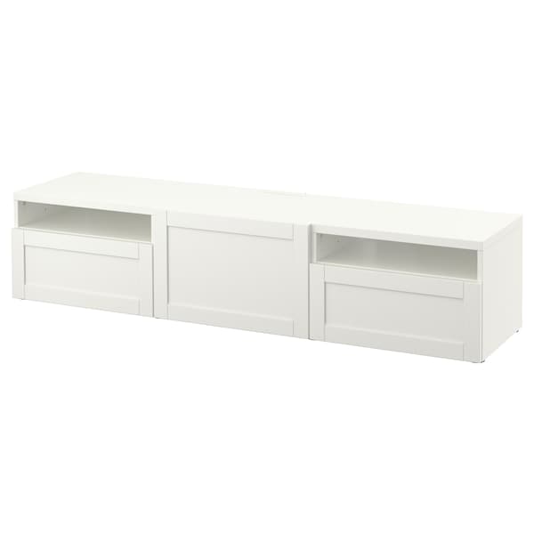 Ikea BESTÅ - TV bench, white/Hanviken white, 180x42x39 cm