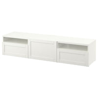 BESTÅ - TV bench, white/Hanviken white, 180x42x39 cm - best price from Maltashopper.com 99399072