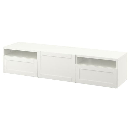 BESTÅ - TV bench, white/Hanviken white, 180x42x39 cm