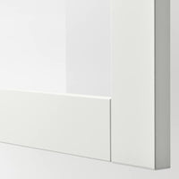 BESTÅ - TV bench, white/Hanviken/Stubbarp white clear glass, 180x42x48 cm - best price from Maltashopper.com 09329192