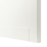 BESTÅ - TV bench, white/Hanviken white clear glass, 180x42x39 cm - best price from Maltashopper.com 09398920