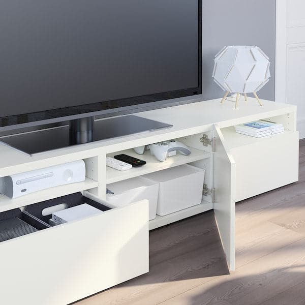 Ikea BESTÅ - TV bench, white/Lappviken white, 180x42x39 cm