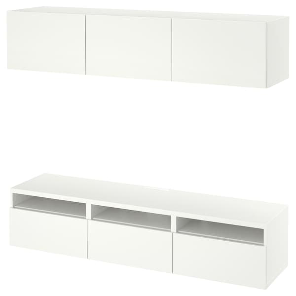 BESTÅ - TV bench, white/Lappviken white, 180x42x185 cm - best price from Maltashopper.com 19476818