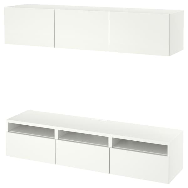 Ikea BESTÅ - TV bench, white/Lappviken white, 180x42x185 cm