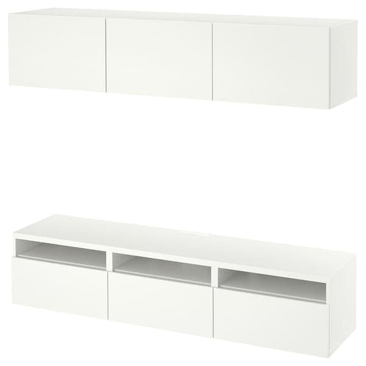Ikea BESTÅ - TV bench, white/Lappviken white, 180x42x185 cm