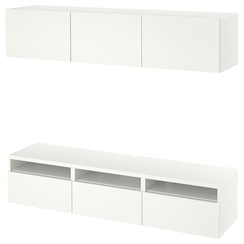 BESTÅ - TV bench, white/Lappviken white, 180x42x185 cm