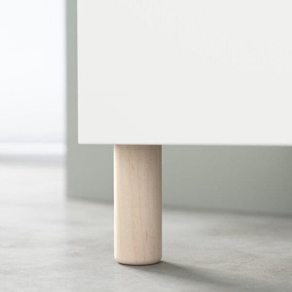Ikea BESTÅ - TV bench with doors, white Björköviken/Mejarp/birch veneer, 120x42x48 cm