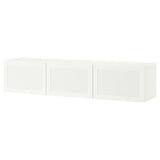 BESTÅ TV bench with doors, white/Hanviken white, 180x42x38 cm