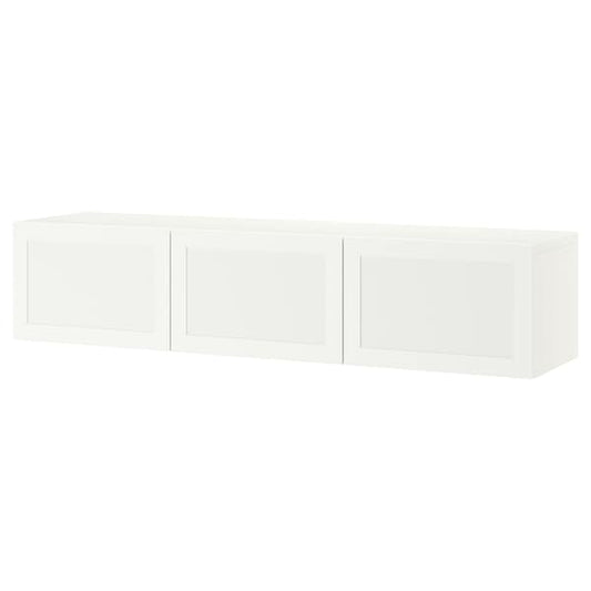 Ikea BESTÅ - TV bench with doors, white/Hanviken white, 180x42x38 cm