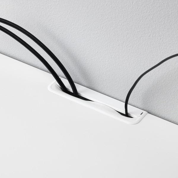 Ikea BESTÅ - TV bench with doors, white/Hedeviken/Stubbarp oak veneer, 120x42x74 cm