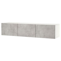 BESTÅ - TV bench with doors, white/Kallviken light grey, 180x42x38 cm - best price from Maltashopper.com 39421797
