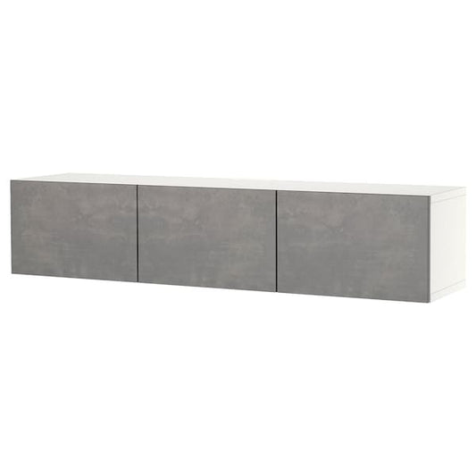 Ikea BESTÅ - TV bench with doors, white/Kallviken dark grey, 180x42x38 cm