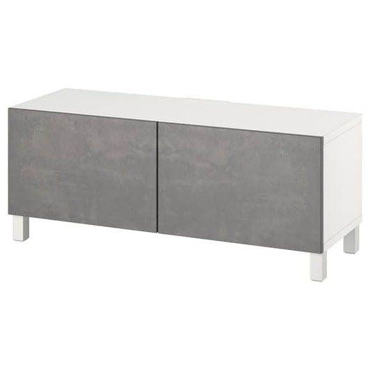 Ikea BESTÅ - TV bench with doors, white Kallviken/Stubbarp/dark grey, 120x42x48 cm