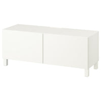 BESTÅ - TV bench with doors, white/Lappviken/Stubbarp white, 120x42x48 cm - best price from Maltashopper.com 29419436