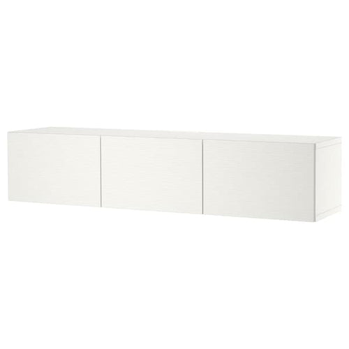 BESTÅ - TV bench with doors, white/Laxviken white, 180x42x38 cm