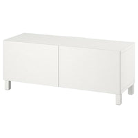 BESTÅ - TV bench with doors, white Laxviken/Stubbarp/white, 120x42x48 cm - best price from Maltashopper.com 49419440