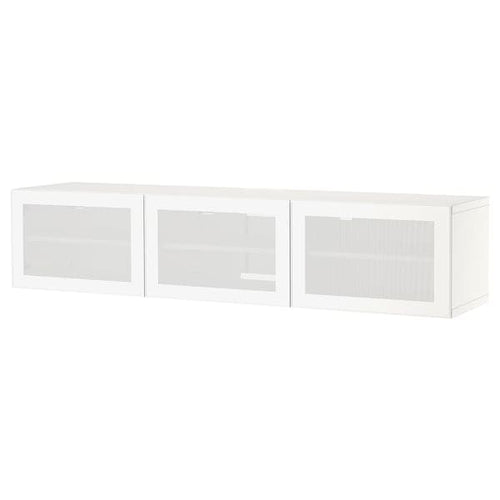 BESTÅ - TV bench with doors, white/Mörtviken white, 180x42x38 cm