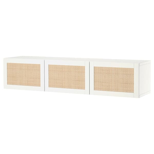 BESTÅ - TV bench with doors, white/Studsviken white, 180x42x38 cm