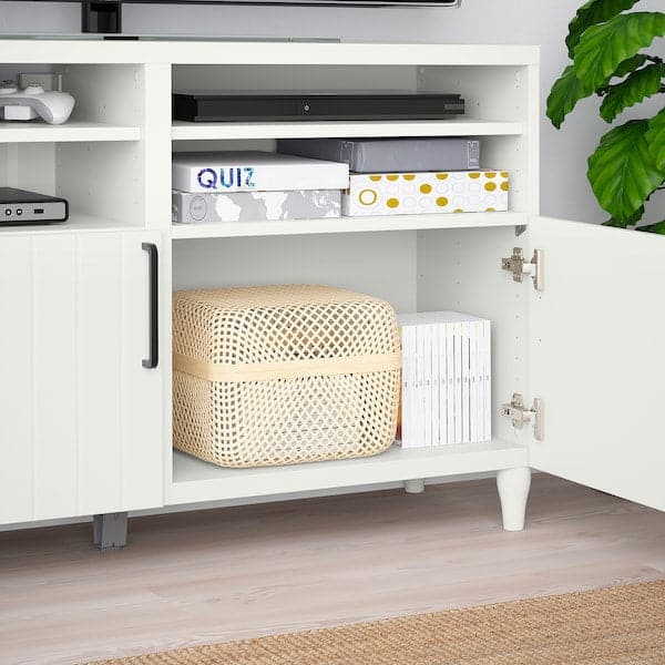 Ikea BESTÅ - TV bench with doors, white/Sutterviken/Kabbarp white, 120x42x74 cm