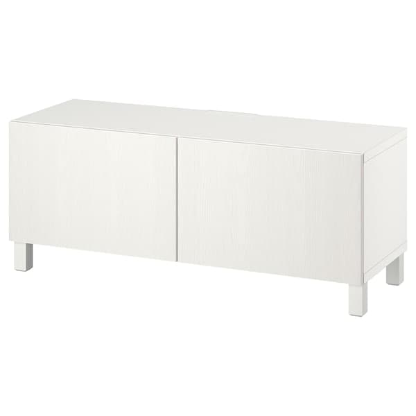 BESTÅ - TV bench with doors, white Timmerviken/Stubbarp/white, 120x42x48 cm - best price from Maltashopper.com 49422174