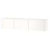 BESTÅ TV bench with doors, white/Västerviken white, 180x42x38 cm