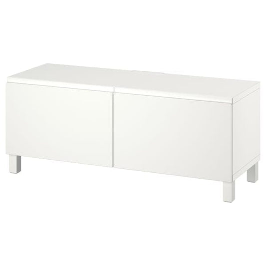 Ikea BESTÅ - TV bench with doors, white Västerviken/Stubbarp/white, 120x42x48 cm