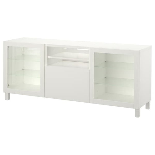 BESTÅ - TV bench with doors and drawers, white/Lappviken/Stubbarp Sindvik, 180x42x74 cm