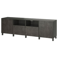 BESTÅ - TV bench with doors and drawers, dark grey/Kallviken/Stubbarp dark grey, 240x42x74 cm - best price from Maltashopper.com 39556036