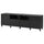 BESTÅ TV bench with doors and drawers, black-brown/Hanviken/Stubbarp black-brown, 240x42x74 cm