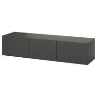 BESTÅ - TV bench with doors, dark grey/Lappviken dark grey, 180x42x38 cm - best price from Maltashopper.com 79507893