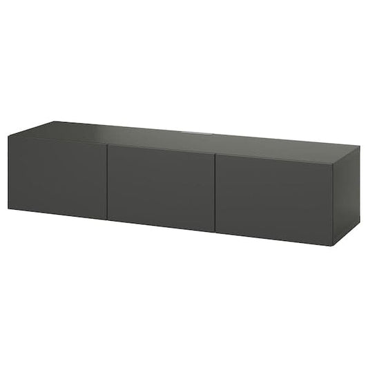 Ikea BESTÅ - TV bench with doors, dark grey/Lappviken dark grey, 180x42x38 cm