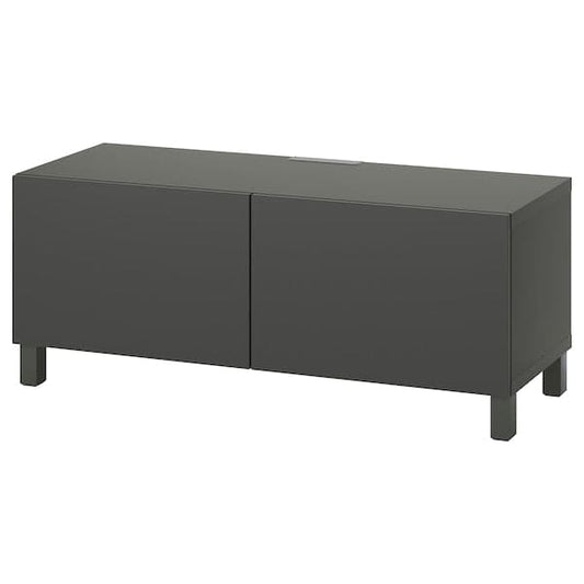 Ikea BESTÅ - TV bench with doors, dark grey/Lappviken/Stubbarp dark grey, 120x42x48 cm
