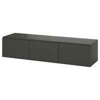 BESTÅ - TV bench with doors, dark grey/Västerviken dark grey, 180x42x38 cm - best price from Maltashopper.com 49507899