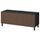 BESTÅ - BESTÅ TV bench with doors, black-brown Björköviken/Mejarp/brown stained oak veneer, 120x42x48 cm