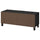 BESTÅ - BESTÅ TV bench with doors, black-brown Björköviken/Stubbarp/brown stained oak veneer, 120x42x48 cm