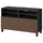 BESTÅ - BESTÅ TV bench with doors, black-brown Björköviken/Stubbarp/brown stained oak veneer, 120x42x74 cm