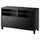 BESTÅ TV bench with doors, black-brown/Hanviken/Stubbarp black-brown, 120x42x74 cm