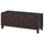 BESTÅ - BESTÅ TV bench with doors, black-brown Hedeviken/Stubbarp/dark brown stained oak veneer, 120x42x48 cm