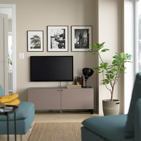 BESTÅ - TV cabinet with doors , 120x42x48 cm - best price from Maltashopper.com 79419900