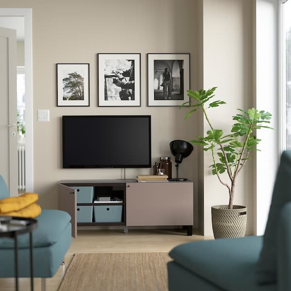 BESTÅ - TV cabinet with doors , 120x42x48 cm - best price from Maltashopper.com 79419900