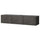 BESTÅ - BESTÅ TV bench with doors, black-brown/Kallviken concrete effect, 180x42x38 cm